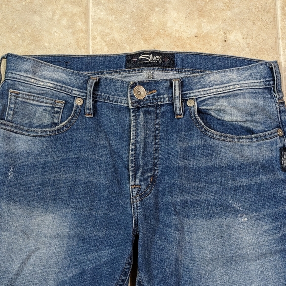 Blue and faded silver brand blue jeans - Picture 3 of 3